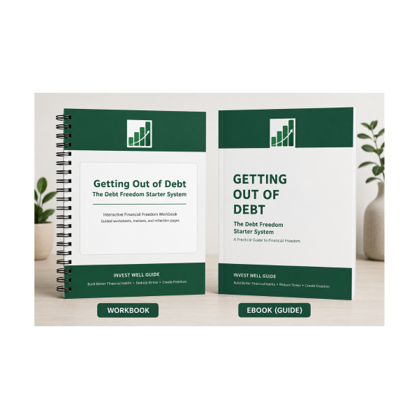 Debt Freedom Starter System eBook and workbook by Invest Well Guide
